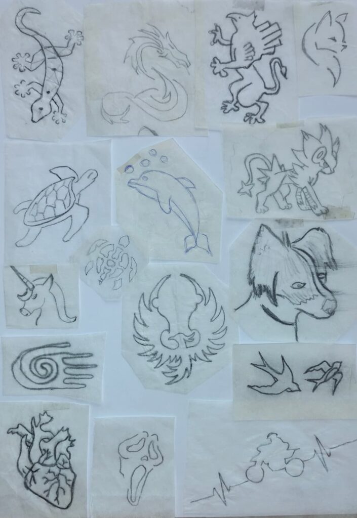 Tattoo transfers usados.